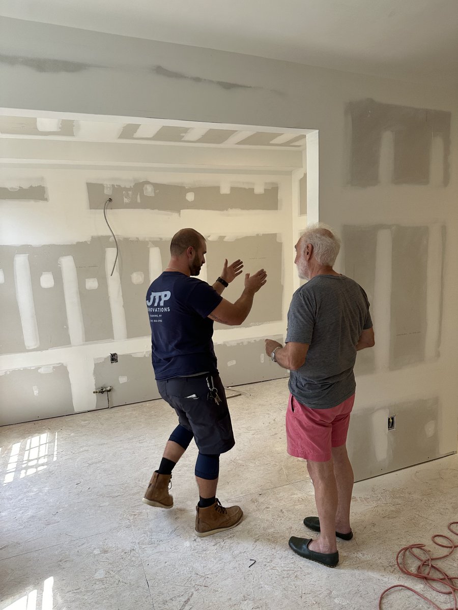 Justin walking a client through an in-progress JTP Renovations jobsite